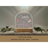 Nachtlicht Personalisiert Motiv Blumenwiese/ Nachtlampe/ Schlummerlicht/ Babygeschenk/ Taufgeschenk/Nl-010 von LaToLe