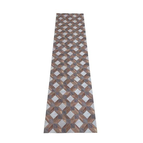 LaVelahome Lignum Teppich aus PVC Vinyl Design Holz Parkett Industrieller Stamm (50_x_290_cm, Geflecht_Beige) von LaVelaHOME