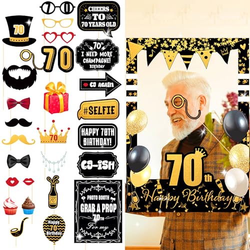 LaVenty 70 Geburtstag Fotorahmen 70 Photo Booth Rahmen 70 Geburtstag Photo Booth Requisiten 70 Geburtstagsgeschenke für Frauen oder Männer 70 Party Photo Booth Requisiten Geburtstag Party Dekorationen LaVenty 70 Geburtstag Fotorahmen 70 Photo Booth Rahmen 70 Geburtstag Photo Booth Requisiten 70 Geburtstagsgeschenke für Frauen oder Männer 70 Party Photo Booth Requisiten Geburtstag Party Dekorationen von LaVenty