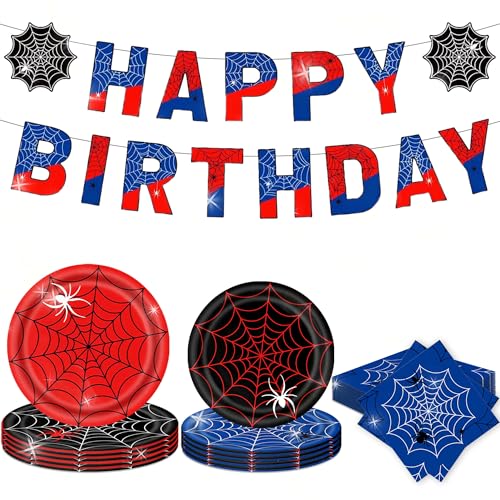 LaVenty Rote und schwarze Geburtstags Banner Superhero Geburtstag PartyGeschirr Spider Partygeschirr Set Geburtstags Geschirr Kindergeburtstag Deko Geschirr Party Set LaVenty Rote und schwarze Geburtstags Banner Superhero Geburtstag PartyGeschirr Spider Partygeschirr Set Geburtstags Geschirr Kindergeburtstag Deko Geschirr Party Set von LaVenty