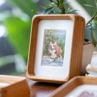 Fotorahmen | Personalisierte Geschenke Mini Teakholz Schwarznussbaum Massivholz Handflächengröße Polaroid Bild Wohnkultur Rustikal Nordisch von LaViePhotoPlus