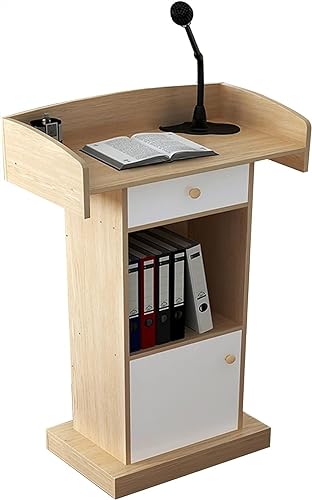 LaYiQimn PodiumRednerpult Podium Stand Holz Rednerpult Stand-Up Holz Rednerpult Präsentation Konzert Podium Kirche Klassenzimmer Vorlesung Multifunktions-Laptop-Schreibtisch,C-60X42X124Cm von LaYiQimn