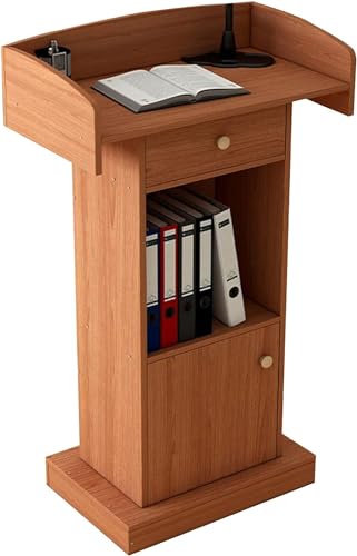 LaYiQimn PodiumRednerpult Podium Stand Holz Rednerpult Stand-Up Holz Rednerpult Präsentation Konzert Podium Kirche Klassenzimmer Vorlesung Multifunktions-Laptop-Schreibtisch,D-60X42X124Cm von LaYiQimn