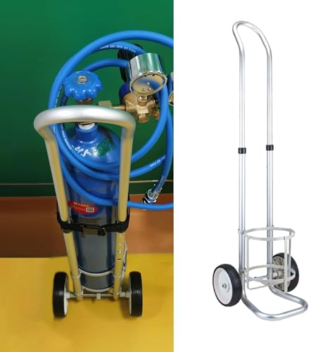 Sackkarre klappbar Sauerstoffflaschengestell, Gasflaschenwagen, Sauerstoffflaschengestell, kleiner rollender 2-Rad-Sauerstofftankwagen, tragbarer Sauerstoffflaschenwagen (Durchmesser 15,8 cm (6 1 Sackkarre klappbar Sauerstoffflaschengestell, Gasflaschenwagen, Sauerstoffflaschengestell, kleiner rollender 2-Rad-Sauerstofftankwagen, tragbarer Sauerstoffflaschenwagen (Durchmesser 15,8 cm (6 1 von LaYiQimn