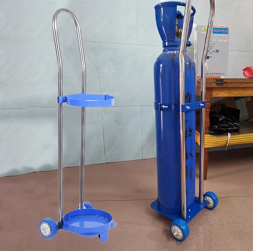 Sackkarre klappbar Sauerstoffflaschengestell, Sauerstoffflaschenhaltergestell für den Innenbereich mit Rädern, leichter Gaslagerständer, Sauerstofftankwagen, Multifunktionsregal für Gasflaschen ( von LaYiQimn