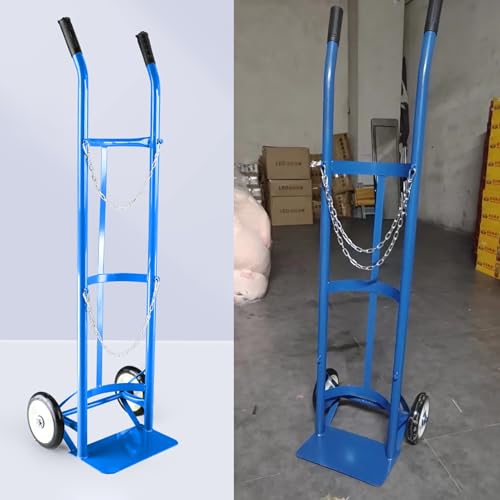 Sackkarre klappbar Sauerstoffflaschenhalter, großes Sauerstoffflaschengestell mit 2 Lenkrollen, rollender Flaschenwagenträger mit Schutzkette, 40/50 l Gas-/Sauerstofflagergestell, leicht zu trans Sackkarre klappbar Sauerstoffflaschenhalter, großes Sauerstoffflaschengestell mit 2 Lenkrollen, rollender Flaschenwagenträger mit Schutzkette, 40/50 l Gas-/Sauerstofflagergestell, leicht zu trans von LaYiQimn
