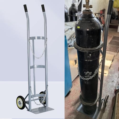 Sackkarre klappbar Sauerstoffflaschenhalter, großes Sauerstoffflaschengestell mit 2 Lenkrollen, rollender Flaschenwagenträger mit Schutzkette, 40/50 l Gas-/Sauerstofflagergestell, leicht zu trans Sackkarre klappbar Sauerstoffflaschenhalter, großes Sauerstoffflaschengestell mit 2 Lenkrollen, rollender Flaschenwagenträger mit Schutzkette, 40/50 l Gas-/Sauerstofflagergestell, leicht zu trans von LaYiQimn
