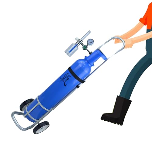 Sackkarre klappbar Sauerstoffflaschenhalter aus Metall mit Rädern – Tragbarer Rollwagen für D/E-Sauerstoffflaschen, 23,4 cm Durchmesser, Ideal für Zuhause und Kliniken – Ständer für Einzelflasche Sackkarre klappbar Sauerstoffflaschenhalter aus Metall mit Rädern – Tragbarer Rollwagen für D/E-Sauerstoffflaschen, 23,4 cm Durchmesser, Ideal für Zuhause und Kliniken – Ständer für Einzelflasche von LaYiQimn