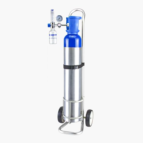Sackkarre klappbar Sauerstoffflaschenständer, tragbarer Sauerstoffflaschenwagenhalter, leichter Gas-Sauerstoffflaschenwagen, höhenverstellbarer Sauerstoffhalter mit Rädern, für Stationen/Kliniken von LaYiQimn
