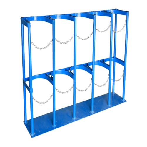 Sackkarre klappbar Sauerstoffflaschenwagenhalter, Sauerstoffflaschenhalter aus Stahl für 40-Liter-Gasflaschen, Boden-/Wandmontage-Sauerstoffflaschengestell mit 2 Scharnieren, Sauerstoffflaschenha von LaYiQimn