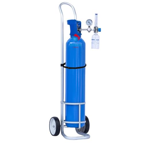 Sackkarre klappbar Tragbarer Rollwagen für medizinische Sauerstoffflaschen – höhenverstellbarer Ständer mit Rädern und Riemen für 126-mm-Gasflaschen – Leichter Handwagen aus Aluminium für einfach von LaYiQimn