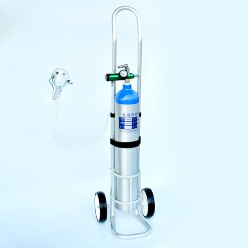 Sackkarre klappbar Tragbarer Sauerstofftankhalter - Leichter Wagen aus Aluminiumlegierung mit Einstellbarer Höhe für sicheren Transport und Lagerung, Durchmesser 12,5 cm von LaYiQimn