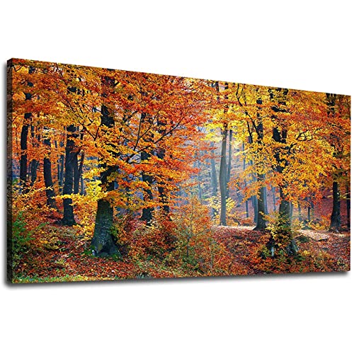 5D Diamond Painting Groß Baum fallen Blätter,Diamant Painting Bilder Erwachsene 80x40cm,DIY 5D Diamant malen nach zahlen Set Kinder,mit Voll Zubehör,Gemälde Wohnzimmer Schlafzimmer Büro Wand Deko von Laahoo