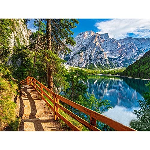 Laahoo 5D Diamond Painting Landschaft See Berg,Diamant Painting Bilder Erwachsene 50x70cm,DIY Diamant malen nach zahlen Set Kinder,mit Voll Zubehör,Gemälde Schlafzimmer Büro Wand, Eingang Deko von Laahoo