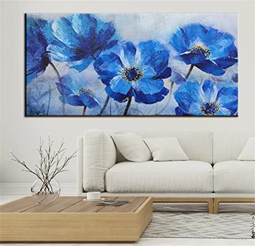 Diamond Painting Set,5D Diamant Painting Bilder,DIY Malen Nach Zahlen Erwachsene Kinder Stickerei,Daiments Painting Eckige Steine,Groß xxl Leinwand Art dots Kits,Deko Wohnzimmer,blaue Blume 220x80cm von Laahoo