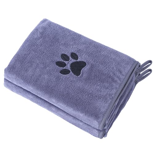 2er Set Hunde Handtuch extra saugfähig, Hundehandtücher aus Mikrofaser, Weich, Langlebig und Schnell Trocknend - Ideal für Kleine, Mittelgroße & Große Hunde von Laamsamling