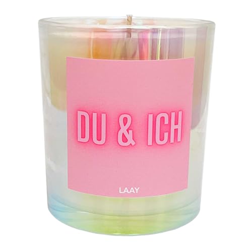 LAAY Du und ich Duftkerze im Glas mit Spruch, Geschenke für Frauen, Beste Freundin, Schwester, Geburtstag - handgemachte Geschenkidee (Orange) von Laay