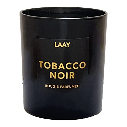 LAAY Duftkerze im Glas, Tobacco Noir, Tabak & Vanille Duft, Geschenk Kerze aus Sojawachs, Aromatherapie für zu Hause, 50 Stunden Brenndauer - 250g von Laay