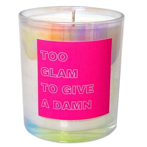 Laay "Too Glam" Duftkerze mit Spruch - Geschenke für Frauen, Beste Freundin, Schwester, Kollegin Geschenke - handgemachtes Geburtstagsgeschenk für Frauen (Orange) von Laay