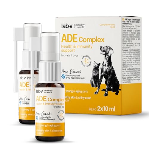 Lab-v ADE Complex Spray für Hunde und Katzen – Ergänzungsfuttermittel mit Vitamin A, D3 und E – einfache Dosierung 2x10ml von Lab-V