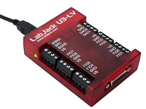 Lab Jack Niedervolt U3-LV USB-Modul – High-Speed-Datenerfassungs-DAQ-Gerät mit 4 analogen Eingängen – Digitale I/O und flexible I/O-Kanäle – Kompatibel mit Software von Drittanbietern von LabJack