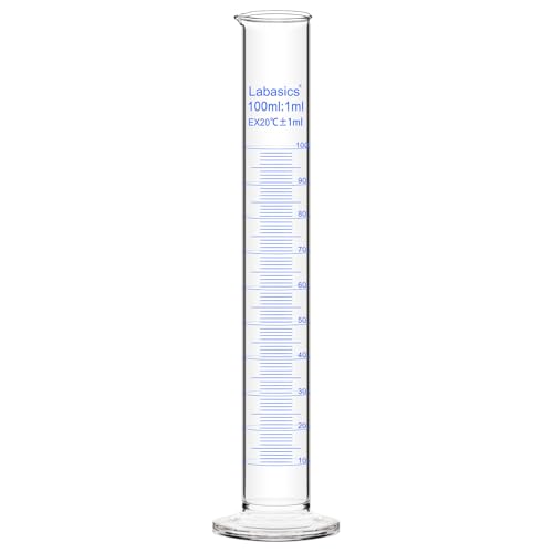 Labasics 1er-Pack 100 ml Messzylinder aus Borosilikatglas, Schwerer Messzylinder für den Laborgebrauch von Labasics