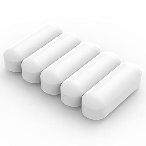Labasics 5-Teiliges PTFE Magnetrührstäbchen Set, 10 mm PTFE-Ummantelte Magnetrührstäbchen Weißer Laborrührer für Rührwerke, 5 PK von Labasics
