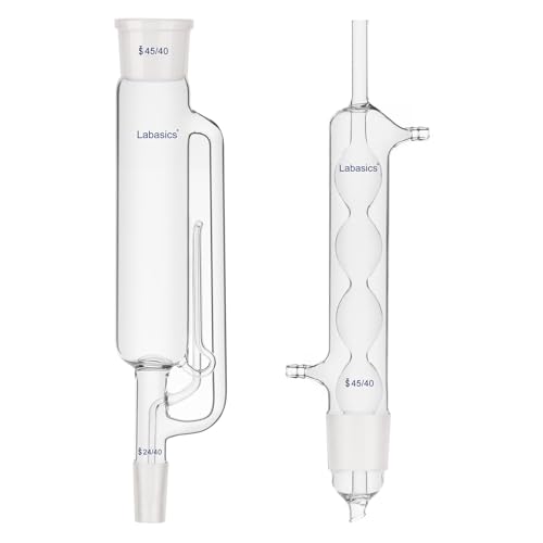 Labasics 500 ml Extraktion Apparat vom Typ Soxhlet, Borosilikatglas 45/40 Soxhlet Extraktor mit Allihn Kondensator, 2er-Pack Labasics 500 ml Extraktion Apparat vom Typ Soxhlet, Borosilikatglas 45/40 Soxhlet Extraktor mit Allihn Kondensator, 2er-Pack von Labasics