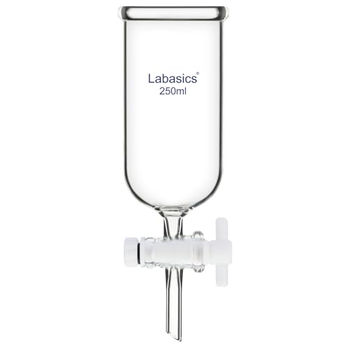 Labasics Abtropffunnel, Teflon-Hahn Hochborosilikatglas Nicht Graduiert, für Präzise Flüssigkeitsdosierung, 250 ml von Labasics