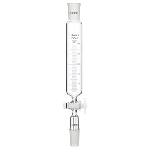 Labasics Additionstrichter, Graduierter Tropftrichter aus Borosilikatglas mit 24/40 Normschliff und PTFE-Hahn für Laborzugabe, 100 ml Labasics Additionstrichter, Graduierter Tropftrichter aus Borosilikatglas mit 24/40 Normschliff und PTFE-Hahn für Laborzugabe, 100 ml von Labasics
