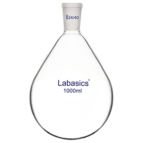 Labasics Borosilikatglas Einhals Rückgewinnungskolben Drehverdampferkolben, mit 24/40 Außengelenk, 1000 ml von Labasics
