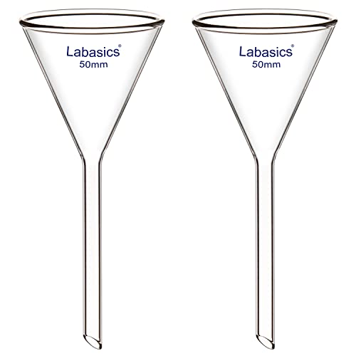 Labasics Borosilikatglas Trichter, 2er-Pack Schwere Glaswand Trichter Glass Funnel Kurzer Stiel 50 mm Durchmesser, 50 mm Stiellänge Labasics Borosilikatglas Trichter, 2er-Pack Schwere Glaswand Trichter Glass Funnel Kurzer Stiel 50 mm Durchmesser, 50 mm Stiellänge von Labasics