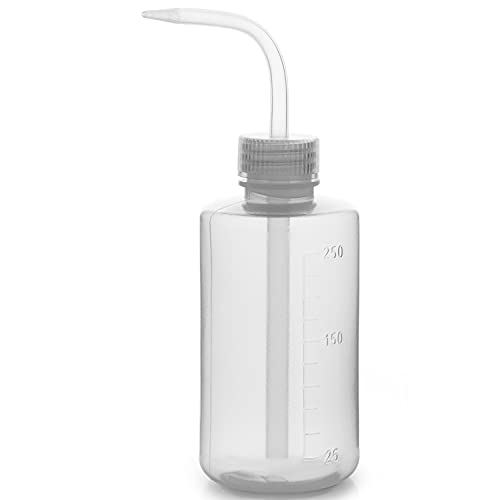 Labasics Chemische Waschflaschen, 1er-Pack Kunststoff Sicherheit Lab Squeeze Flasche Waschen Flasche, LDPE mit schmalem Mund Chemical Wash Bottle, 250 ml (8 oz)/1 Stück von Labasics