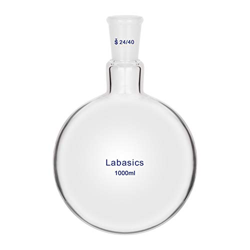 Labasics Glas 1000ml Einzelhals Ein hals Rundkolben RBF, Single Neck Round Bottom Flask mit 24/40 Standard Taper Outer Joint - 1000ml von Labasics