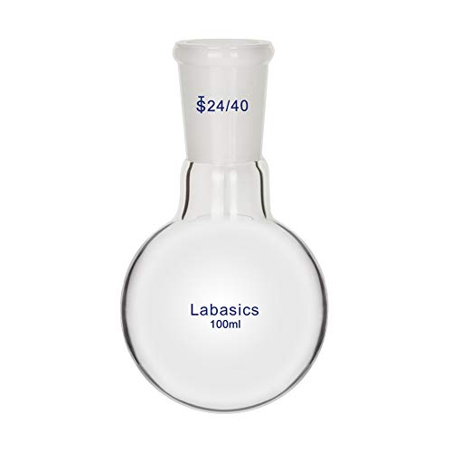 Labasics Glas 100ml Einzelhals Ein hals Rundkolben RBF, Single Neck Round Bottom Flask mit 24/40 Standard Taper Outer Joint - 100ml von Labasics