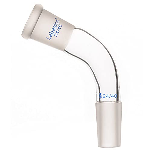 Labasics Glas 105 Grad Destillation Adapter, Borosilikatglas gebogener Adapter mit 24/40 Gelenken für Laborlabor Versorgung von Labasics