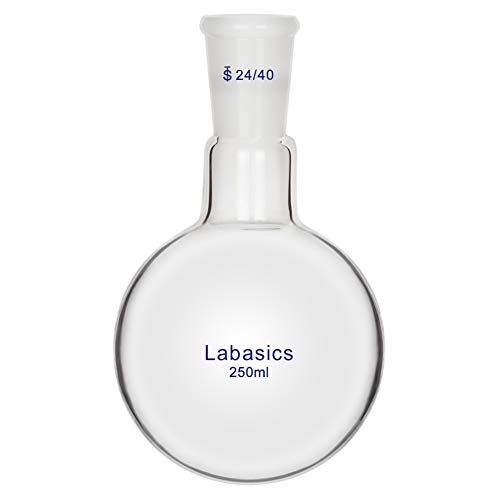 Labasics Glas 250ml Einzelhals Ein hals Rundkolben RBF, Single Neck Round Bottom Flask mit 24/40 Standard Taper Outer Joint - 250ml von Labasics