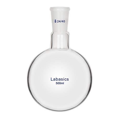 Labasics Glas 500ml Einzelhals Ein hals Rundkolben RBF, Single Neck Round Bottom Flask mit 24/40 Standard Taper Outer Joint - 500ml von Labasics