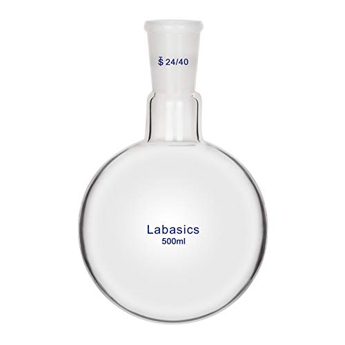 Labasics Glas 500ml Einzelhals Ein hals Rundkolben RBF, Single Neck Round Bottom Flask mit 24/40 Standard Taper Outer Joint - 500ml von Labasics