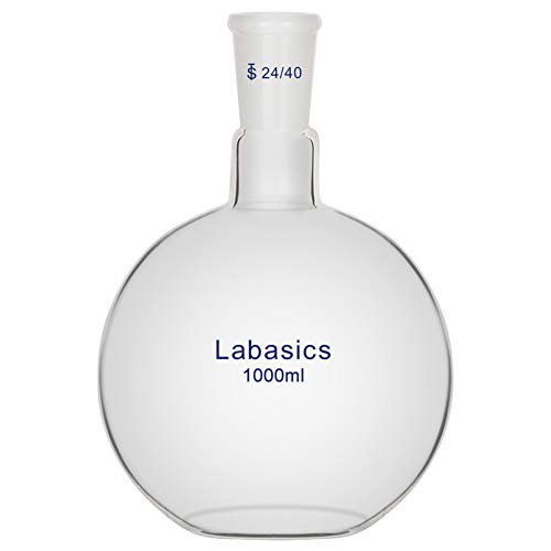 Labasics Glas 50ml Einhals-Kochkolben mit Flachem Boden, Flat Bottom Boiling Flask Glaskolben mit 24/40 Standard-Außengelenk (1000ml) von Labasics