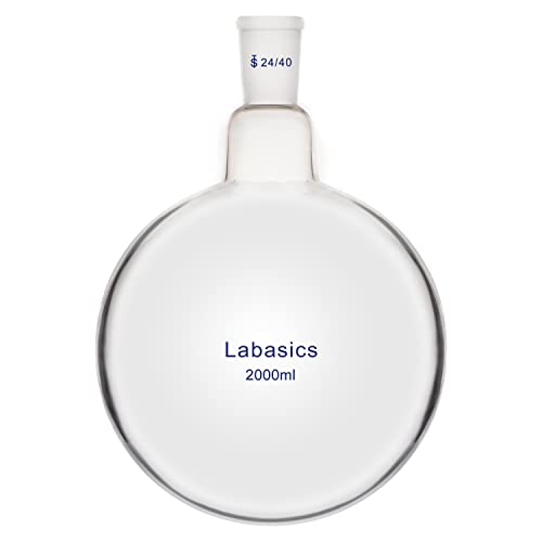 Labasics Glas 50ml Einzelhals Ein hals Rundkolben RBF, Single Neck Round Bottom Flask mit 24/40 Standard Taper Outer Joint (2000ml) von Labasics