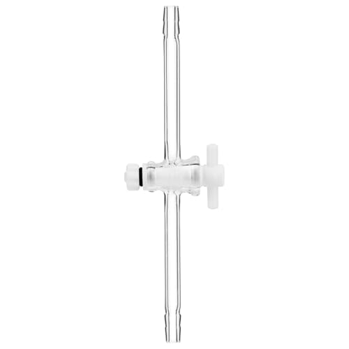 Labasics Glas Vakuum Durchflussregelungsadapter mit PTFE Absperrhahn, Borosilikatglas Durchflusskontrolle Vakuumdestillation Take Off Adapter für Labordestillation von Labasics