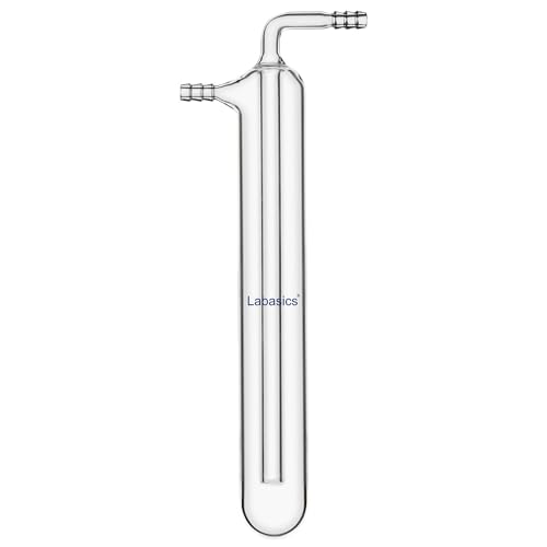Labasics Glas-Vakuumkältefalle, Ein-Stück Borosilikatglas-Vakuumfalle mit Schlauchanschluss für den Laborgebrauch, 10mm Sägeschlauch, 200mm Länge von Labasics