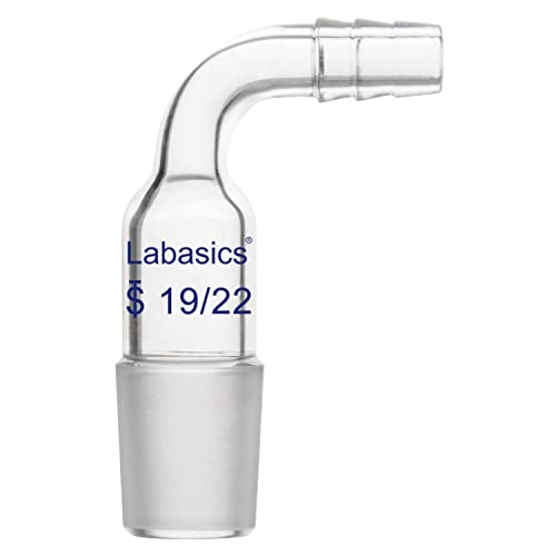 Labasics Glasadapter, Glas Gebogener Adapter 90 Bend Einlassadapter mit 19/22 Männlich Glas Gelenk und 8mm Schlauchanschluss laborglas Bent Inlet Adapter Labasics Glasadapter, Glas Gebogener Adapter 90 Bend Einlassadapter mit 19/22 Männlich Glas Gelenk und 8mm Schlauchanschluss laborglas Bent Inlet Adapter von Labasics
