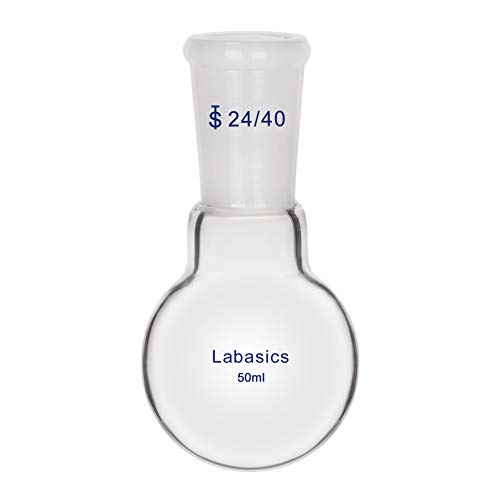 Labasics Glas 50ml Einzelhals Ein hals Rundkolben RBF, Single Neck Round Bottom Flask mit 24/40 Standard Taper Outer Joint - 50ml von Labasics
