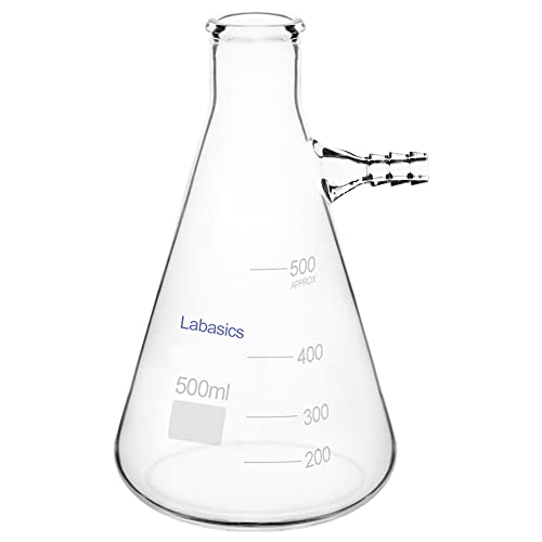 Labasics Glass 500 ml Filterung Fläschchen, Borosilikatglas Glass Filtering Flask, Fläschchen mit Tubulation, 500 ml von Labasics
