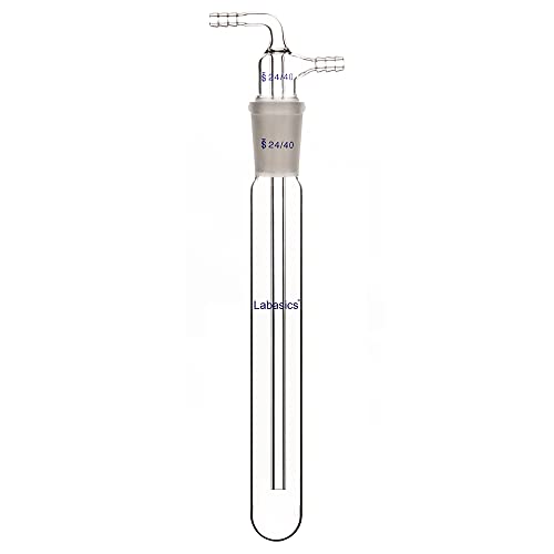 Labasics Glass Vakuum-Kühlfalle Trap mit 10 mm verzahntem Schlauch, 200 mm Länge unterhalb der 24/40 Verbindung von Labasics