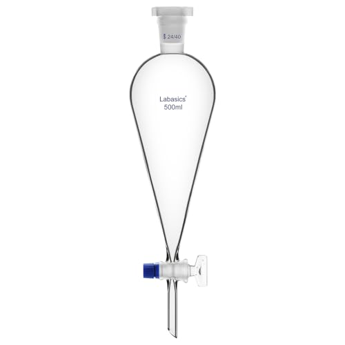 Labasics Kegelförmiger Scheidetrichter aus Borosilikatglas, 500 ml, mit Glashahn, ideal zur Flüssigkeitstrennung im Labor Labasics Kegelförmiger Scheidetrichter aus Borosilikatglas, 500 ml, mit Glashahn, ideal zur Flüssigkeitstrennung im Labor von Labasics