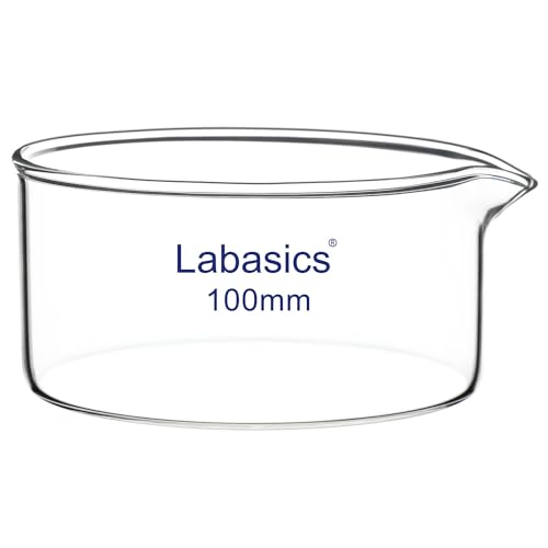 Labasics Kristallisierschale mit Ausguss und Verstärktem Rand, Dickwandiges Design aus Hochwertigem Borosilikatglas, Wiederverwendbare Kristallisierschalen für Kristallisation und Verdampfung von Labasics