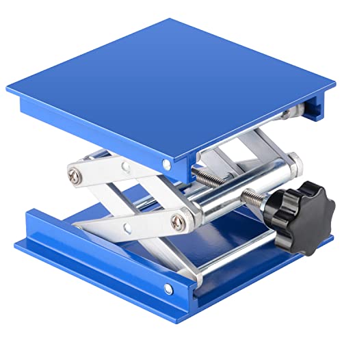 Labasics Labor Jack, 100x100 mm eloxierte Aluminium Unterstützung Jack Lift Tisch Top Deck Schere Stand Plattform mit 5 KG Stützgewicht, 45 bis 140 mm Hubbereich von Labasics